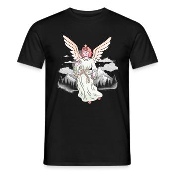 Montagnes, Alpes, Anges, Porte-bonheur, Alpinistes, Alm - T-shirt homme - noir - Devant - AI Model Male 178 light (178cm)