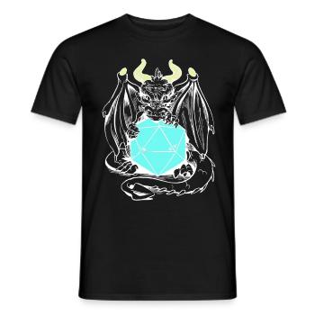 dragon, creature, mythical creature, fairy tale, fairy tale character - Men's T-Shirt - black - Front - AI Model Male 178 light (178cm)