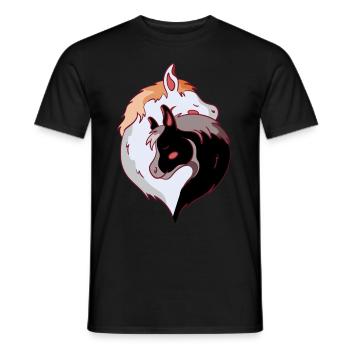 Pferde Pferd Ross Pony Stute Fohlen Reiterin Ross - Männer T-Shirt - Schwarz - Vorne - AI Model Male 178 light (178cm)
