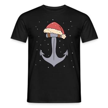 Ancre Noël Marin Navigation Professions Ahoy - T-shirt homme - noir - Devant - AI Model Male 178 light (178cm)
