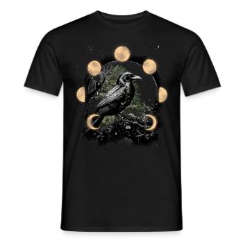 Dark Raven Crow Magic Moon Horror Halloween - Men's T-Shirt - black - Front - AI Model Male 178 light (178cm)