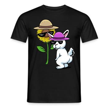 Fantasy Bunny Rabbit Lunettes Jardin de tournesol - T-shirt homme - noir - Devant - AI Model Male 178 light (178cm)