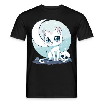 Goth Pastel Cute Creepy Kawaii Cat Kitten - Männer T-Shirt - Schwarz - Vorne - AI Model Male 178 light (178cm)