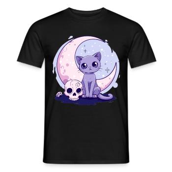Goth Pastel Cute Creepy Kawaii Cat Kitten - Männer T-Shirt - Schwarz - Vorne - AI Model Male 178 light (178cm)