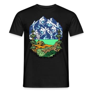 Alpes, Sommet, Montagnes, Beg Hut, Maison, Alm, Tyrol, Nature - T-shirt homme - noir - Devant - AI Model Male 178 light (178cm)