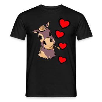 Fohlen Baby Pferd Herz Kind Geburtstagsgeschenk - Männer T-Shirt - Schwarz - Vorne - AI Model Male 178 light (178cm)