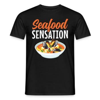 Cioppino Lover Foodie Nourriture Mer Américaine - T-shirt homme - noir - Devant - AI Model Male 178 light (178cm)