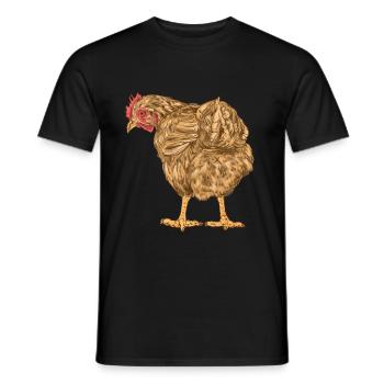 Poulet Volaille Volaille Ferme Oeufs d’oiseaux Bio - T-shirt homme - noir - Devant - AI Model Male 178 light (178cm)
