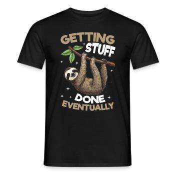 Drôle de paresseux paresseux Faire avancer les choses, finalement - T-shirt homme - noir - Devant - AI Model Male 178 light (178cm)