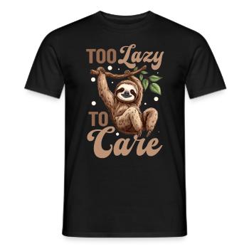 Funny Lazy Sloth Too lazy to care - Männer T-Shirt - Schwarz - Vorne - AI Model Male 178 light (178cm)