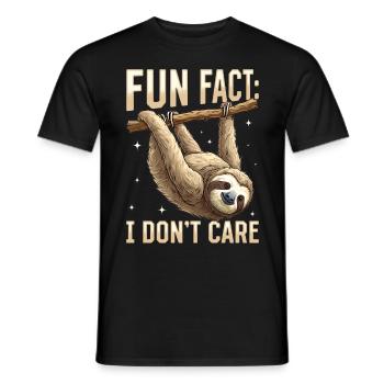 Drôle paresseux paresseux Fait amusant je m’en fiche - T-shirt homme - noir - Devant - AI Model Male 178 light (178cm)