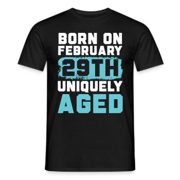 Happy Birthday Schaltjahr 29. Februar Schalttag - Männer T-Shirt - Schwarz - Vorne - AI Model Male 178 light (178cm)