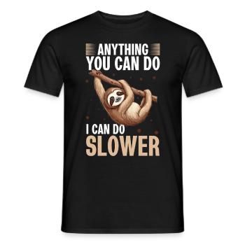 Paresseux paresseux : tout ce que tu peux faire, je peux le faire plus lentement - T-shirt homme - noir - Devant - AI Model Male 178 light (178cm)