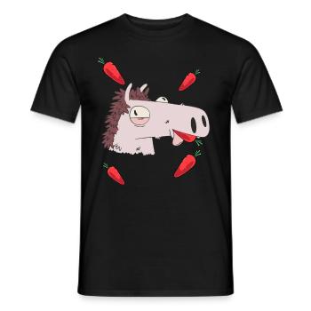 Faim De Cheval Betteraves Tête De Cheval Enfant Poney - T-shirt homme - noir - Devant - AI Model Male 178 light (178cm)