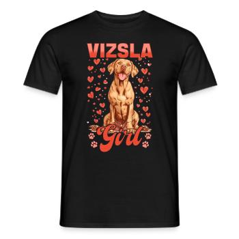 Hungarian Magyar Vizsla Dog Breed Vizsla Girl - Men's T-Shirt - black - Front - AI Model Male 178 light (178cm)