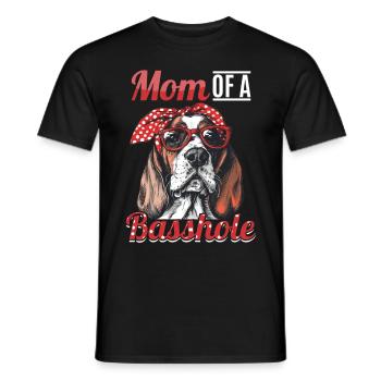 Basset Hound Dog Breed Mom Of A Basshole - Männer T-Shirt - Schwarz - Vorne - AI Model Male 178 light (178cm)