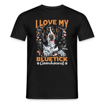 Race de chien J’aime mon Bluetick Coonhound - T-shirt homme - noir - Devant - AI Model Male 178 light (178cm)