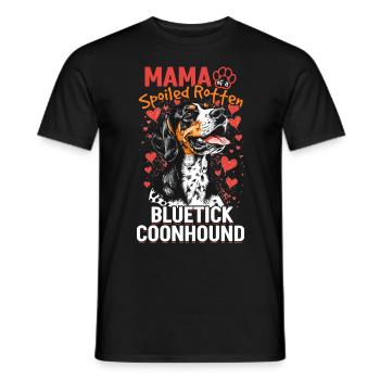 Bluetick Coonhound chien race maman d’un - T-shirt homme - noir - Devant - AI Model Male 178 light (178cm)