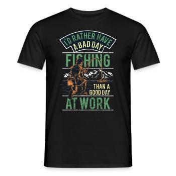 Funny Fishing Angler Saying - Men's T-Shirt - black - Front - AI Model Male 178 light (178cm)