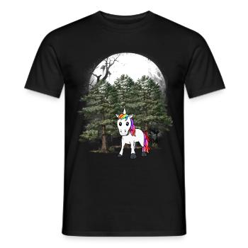 Einhorn Waldbewohner Fabel Fabeltiere Wald Natur - Männer T-Shirt - Schwarz - Vorne - AI Model Male 178 light (178cm)