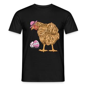 Poulet, Volaille, Oeufs De Pâques, Oeuf, Poule Ferme - T-shirt homme - noir - Devant - AI Model Male 178 light (178cm)