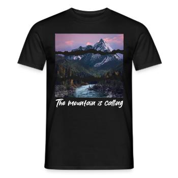 the mountain is calling - Men's T-Shirt - black - Front - AI Model Male 178 light (178cm)