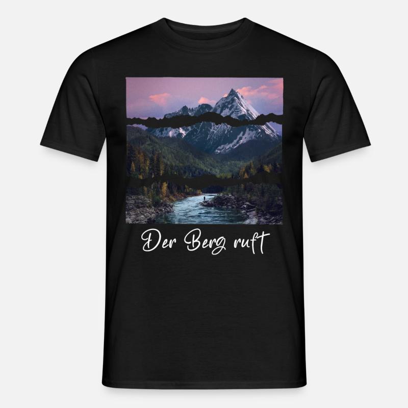 der berg ruft - Männer T-Shirt - Schwarz