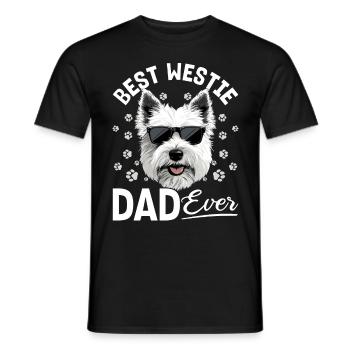 West Highland White Terrier Westie Race de chien - T-shirt homme - noir - Devant - AI Model Male 178 light (178cm)