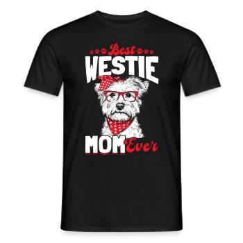 West Highland White Terrier Westie Race de chien - T-shirt homme - noir - Devant - AI Model Male 178 light (178cm)