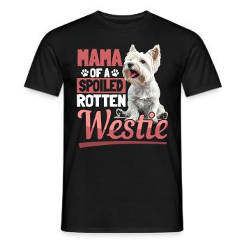 West Highland White Terrier Westie Race de chien - T-shirt homme - noir - Devant - AI Model Male 178 light (178cm)