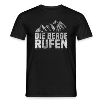 Die Berge rufen Bergsteiger - Männer T-Shirt - Schwarz - Vorne - AI Model Male 178 light (178cm)