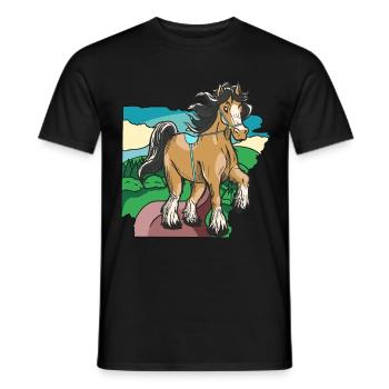 Horse riding rider rider child pony children - Men's T-Shirt - black - Front - AI Model Male 178 light (178cm)
