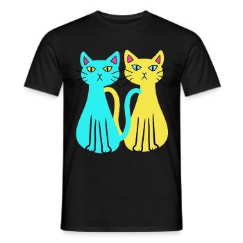 Ukraine, Domestic Cats, Cat, Animal Friend, Animal Welfare - Men's T-Shirt - black - Front - AI Model Male 178 light (178cm)
