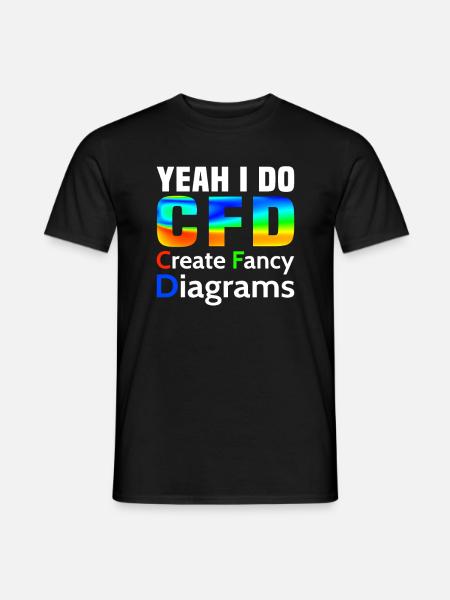Ja ich mache CFD lustig Fluiddynamik Ingenieur - Männer T-Shirt - Schwarz