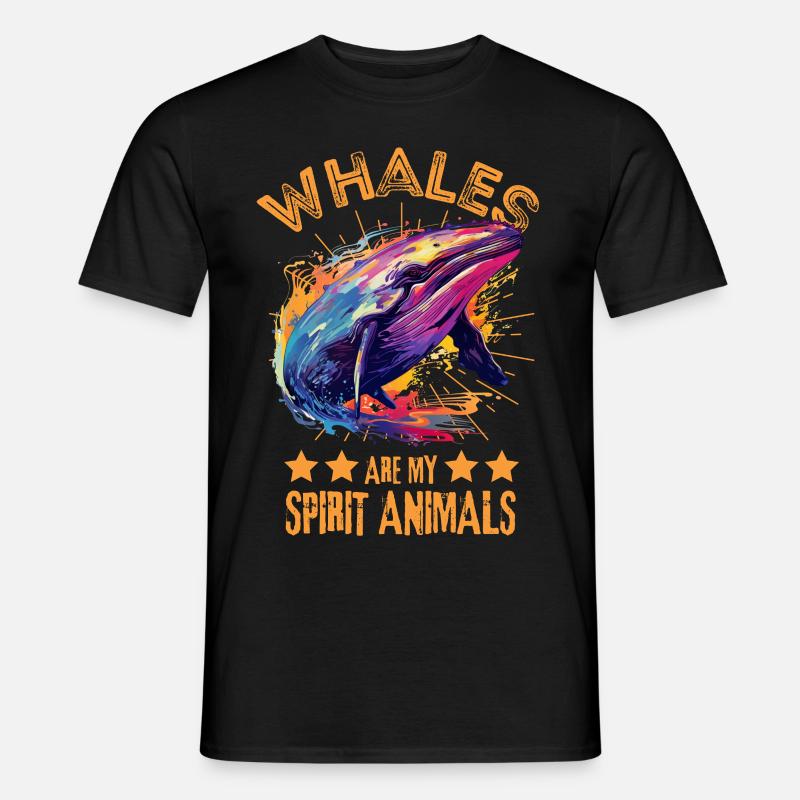 Bunter Wal Farbkleckse Farbspritzer - Männer T-Shirt - Schwarz