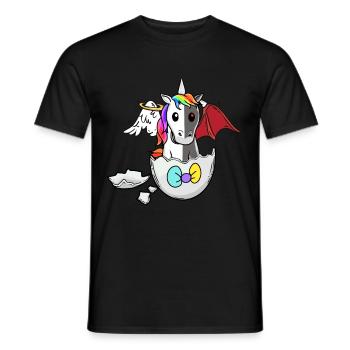 Baby Unicorn Birth Angel Devil Satanic Egg - Men's T-Shirt - black - Front - AI Model Male 178 light (178cm)