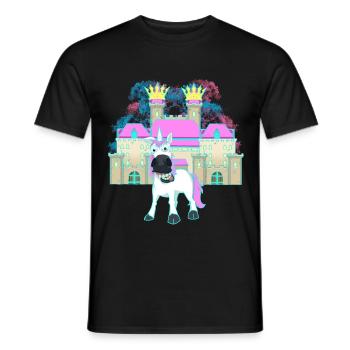 Castle King Fable Unicorn Fairy Tale Character Child Castle - Men's T-Shirt - black - Front - AI Model Male 178 light (178cm)