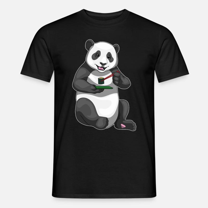 Panda Sushi - Männer T-Shirt - Schwarz