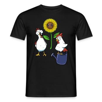 poulets, jardinier amateur, jardinage, jardinage, fleur - T-shirt homme - noir - Devant - AI Model Male 178 light (178cm)