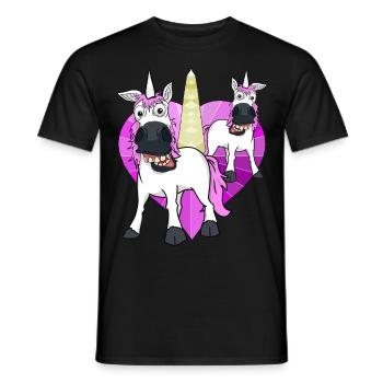 Unicorns Heart Unicorn Mythical Creature Birthday Child - Men's T-Shirt - black - Front - AI Model Male 178 light (178cm)