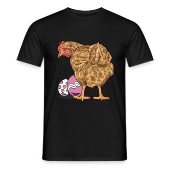 Chicken, Poultry, Poultry, Eggs, Egg, Easter, Easter Egg - Men's T-Shirt - black - Front - AI Model Male 178 light (178cm)