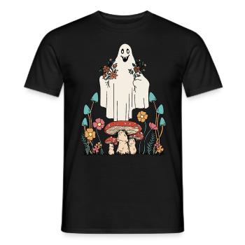 Frohe Natur Gespenst Flora Herbst Halloween - Männer T-Shirt - Schwarz - Vorne - AI Model Male 178 light (178cm)