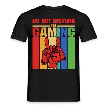 Don't Disturb I'm playing gaming gamers - Men's T-Shirt - black - Front - AI Model Male 178 light (178cm)