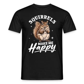 Drôle d’écureuil Les écureuils animaux me rendent heureux - T-shirt homme - noir - Devant - AI Model Male 178 light (178cm)