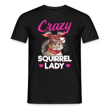 Funny Squirrel Animal Crazy Squirrel Lady - Men's T-Shirt - black - Front - AI Model Male 178 light (178cm)