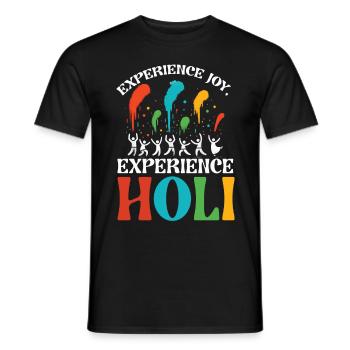 Happy Holi Greetings Hinduism Indian Festival - Men's T-Shirt - black - Front - AI Model Male 178 light (178cm)