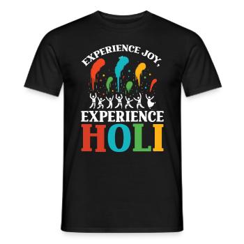 Happy Holi Greetings Hinduism Indian Festival - Men's T-Shirt - black - Front - AI Model Male 178 light (178cm)