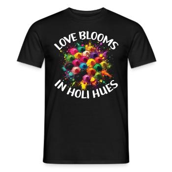 Happy Holi Greetings Hinduism Indian Festival - Men's T-Shirt - black - Front - AI Model Male 178 light (178cm)