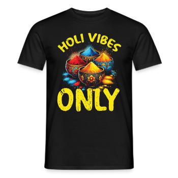 Happy Holi Greetings Hinduism Indian Festival - Men's T-Shirt - black - Front - AI Model Male 178 light (178cm)
