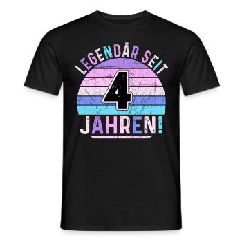 4 Years Gift 4th Birthday Boy Girl - Men's T-Shirt - black - Front - AI Model Male 178 light (178cm)